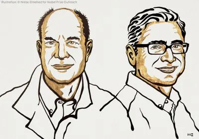 sketch of two men smiling